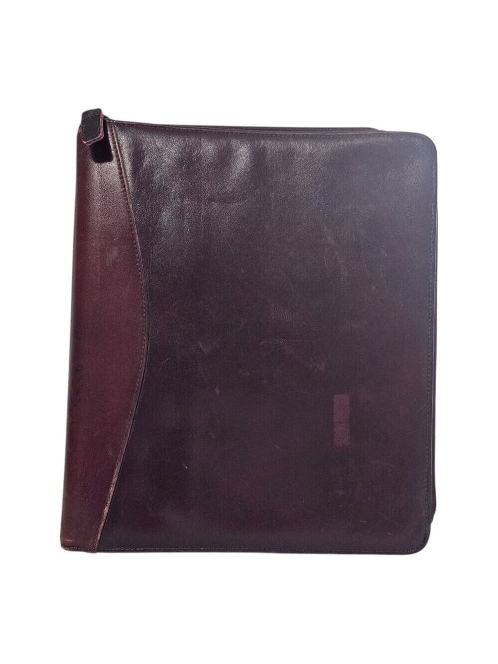Franklin Quest Leather 7 Ring Binder Burgundy Organizer Dividers Card Holders